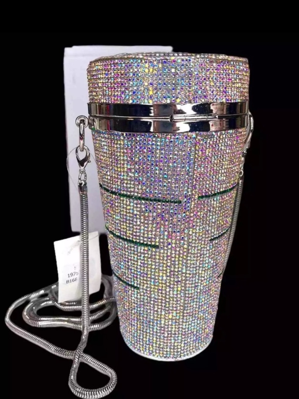 Starbucks Silver & Green Rhinestone Crossbody Purse - Picture 6 of 13